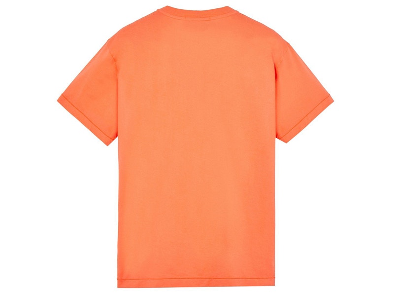 Stone Island 24113 60/2 Cotton Jersey Garment Dyed T-Shirt Orange