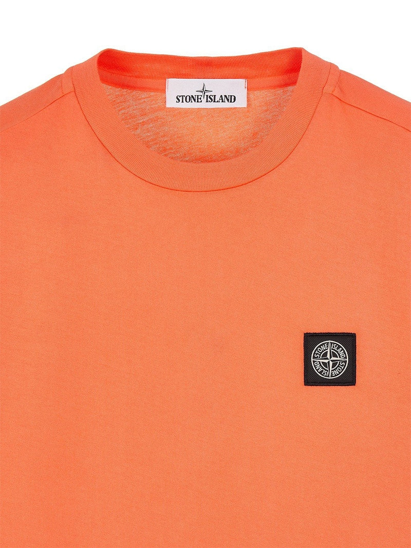 Stone Island 24113 60/2 Cotton Jersey Garment Dyed T-Shirt Orange