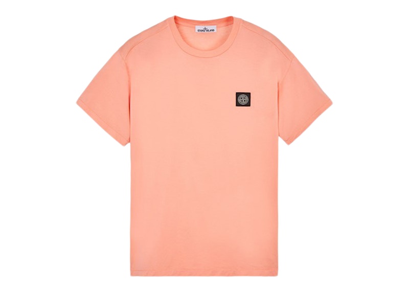 Stone Island 24113 60/2 Cotton Jersey Garment Dyed T-Shirt Peach