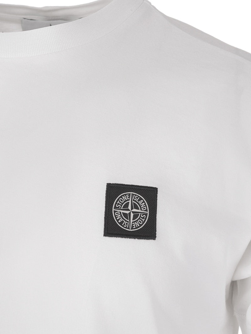 Stone Island 24113 60/2 Cotton Jersey Garment Dyed T-Shirt White