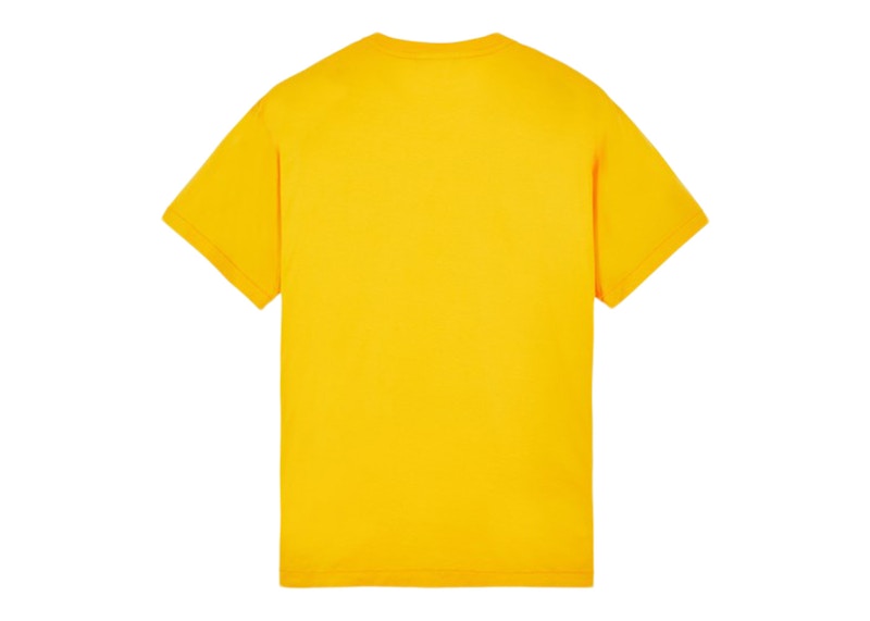 Stone Island 24113 60/2 Cotton Jersey Garment Dyed T-Shirt Yellow