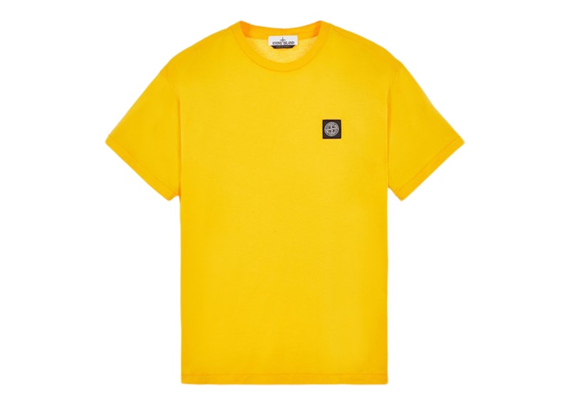 Stone Island 24113 60/2 Cotton Jersey Garment Dyed T-Shirt Yellow