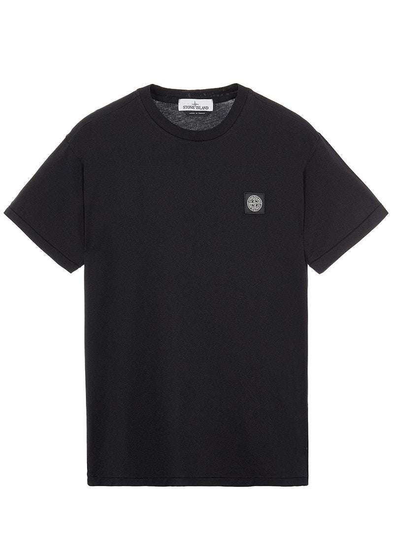 Stone Island 24113 60/2 Cotton Slim fit Logo Applique T-Shirt Black