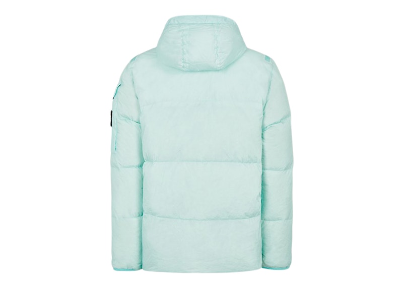 Stone Island 40223 Garment Dyed Crinkle Reps R-NY Down Jacket Aqua