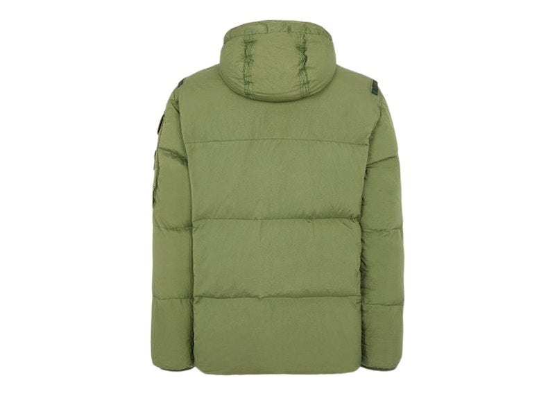 Stone Island 40223 Garment Dyed Crinkle Reps R-NY Down Jacket Olive Green