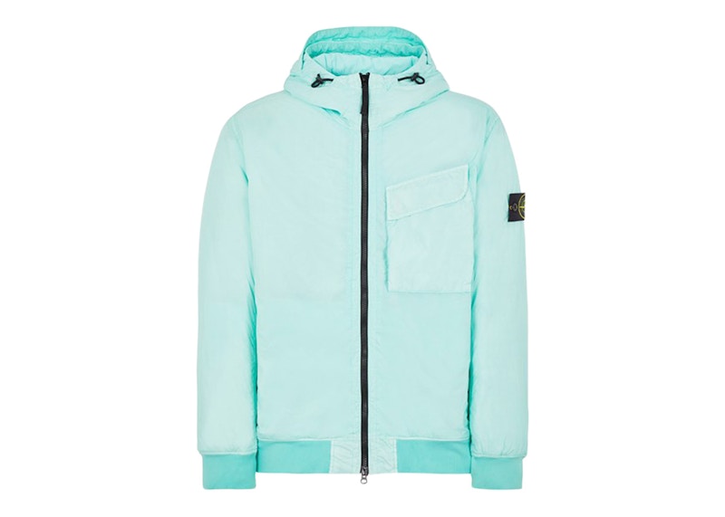 Stone Island 40723 Garment Dyed Crinkle Reps R-NY With Primaloft-TC Jacket Aqua