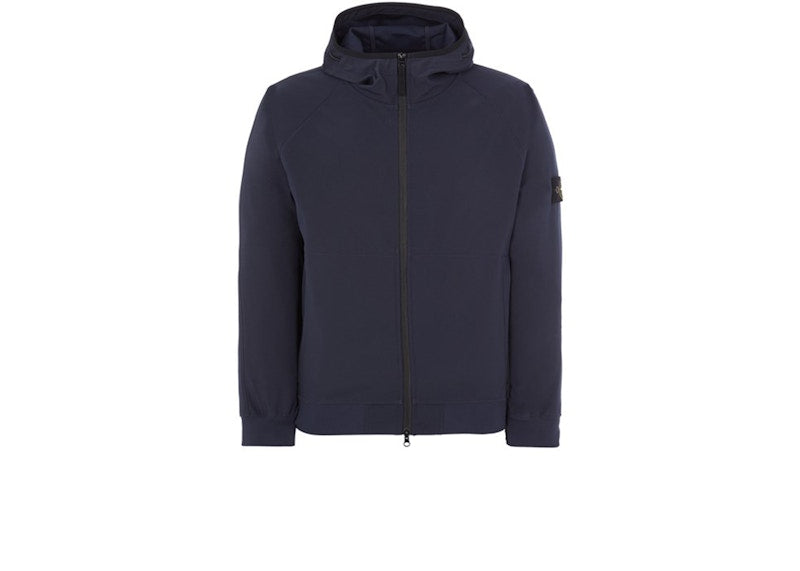 Stone Island 40927 Light Soft Shell-R E.Dye Technology In Recycled Polyester Jacket Navy Blue