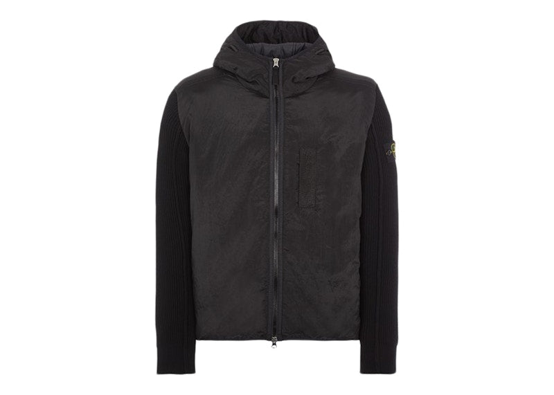 Stone Island 42730 Nylon Metal In ECONYL Regnerated Nylon + Primaloft-TC And Knit Jacket Black