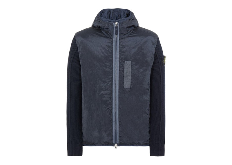 Stone Island 42730 Nylon Metal In ECONYL Regnerated Nylon + Primaloft-TC And Knit Jacket Blue