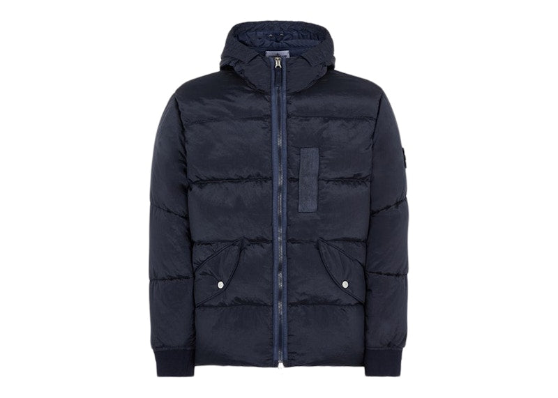 Stone Island 43619 Nylon Metal In ECONYL Regenerated Nylon Down Jacket Blue