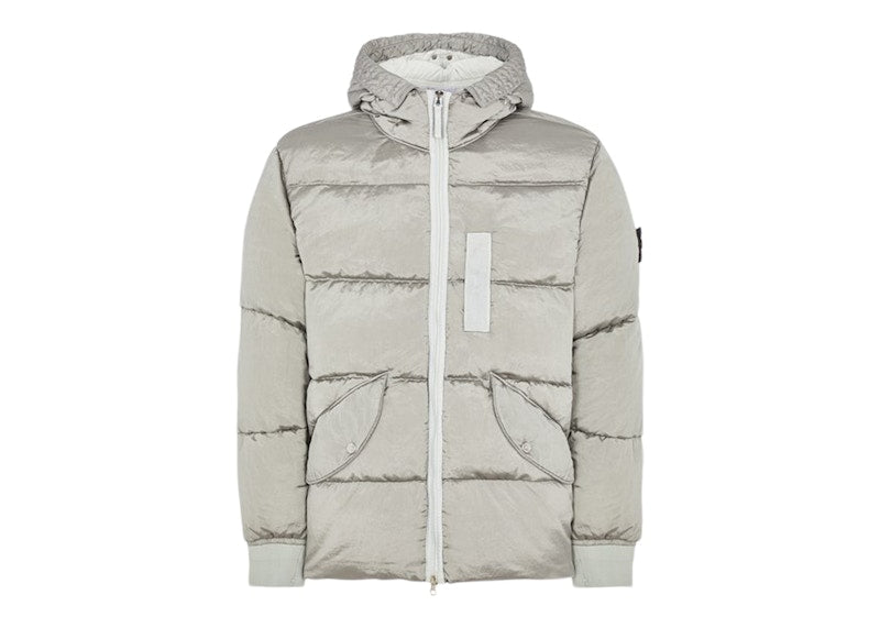 Stone Island 43619 Nylon Metal In ECONYL Regenerated Nylon Down Jacket Pearl Gray