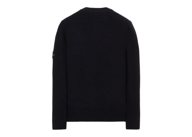 Stone Island 523D2 Soft Cotton With Mix Fabric Knit Sweater Black