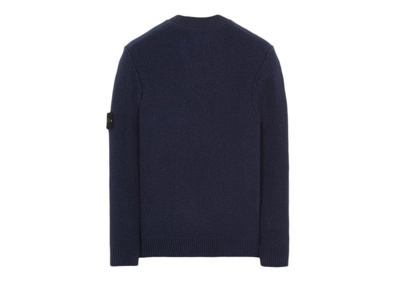 Stone Island 523D2 Soft Cotton With Mix Fabric Knit Sweater Blue