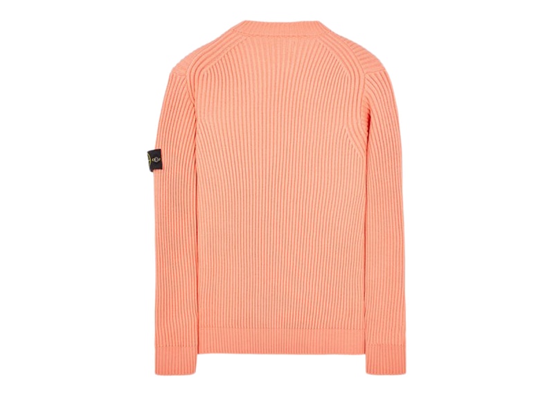 Stone Island 538C2 Full Rib Wool Knitted Sweater Peach