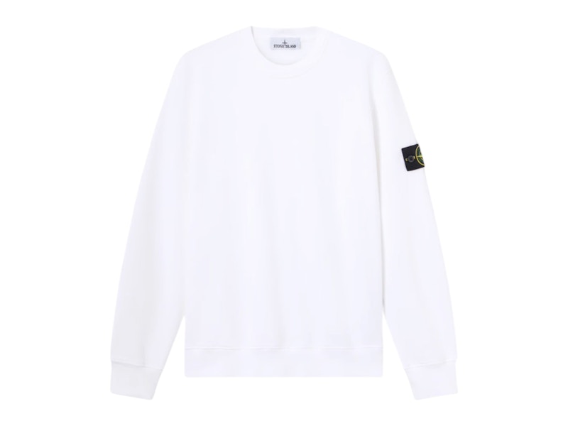 Stone Island 6100060 Organic Cotton Fleece Crewneck White