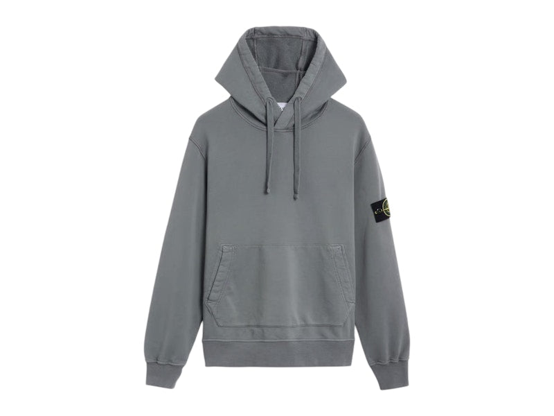 Stone Island 6100062 Organic Cotton Fleece Hoodie Grey