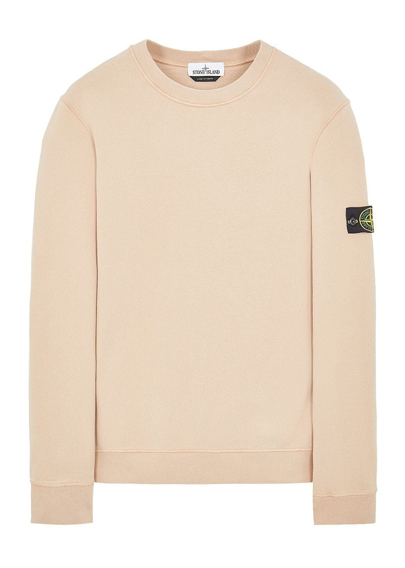 Stone Island 63020 Brushed Cotton Fleece Crewneck Antique Rose