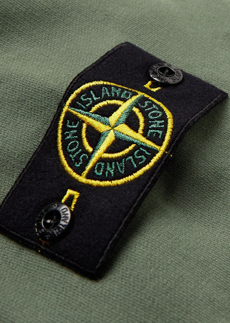 Stone Island 63020 Brushed Cotton Fleece Crewneck Sage
