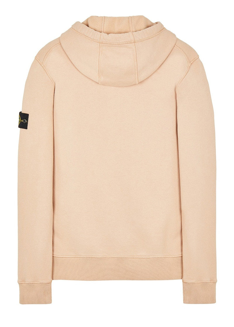 Stone Island 64120 Brushed Cotton Fleece Hooded Sweatshirt Antique Rose