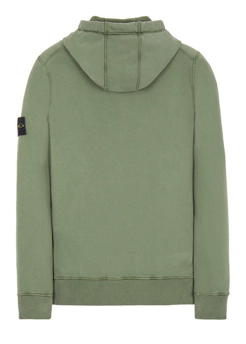 Stone Island 64120 Brushed Cotton Fleece Hoodie Sage