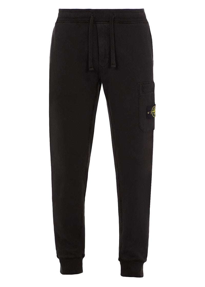 Stone Island 64520 Brushed Cotton Fleece Slim Fit Sweatpant Black