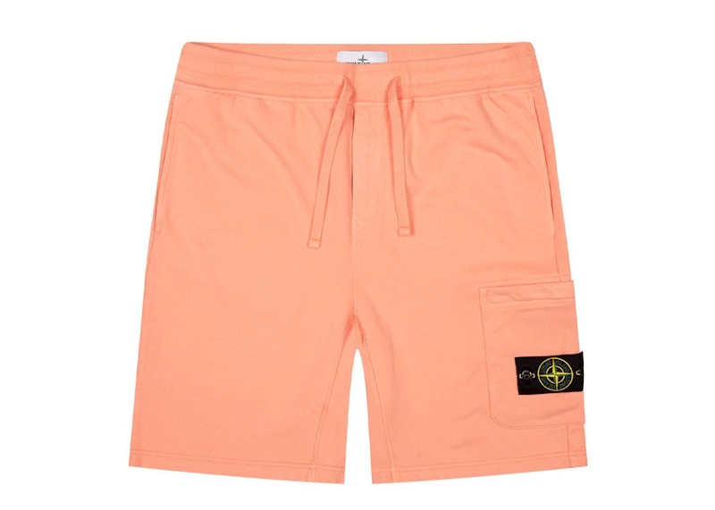 Stone Island 64620 Cargo Bermuda Sweat Shorts Peach