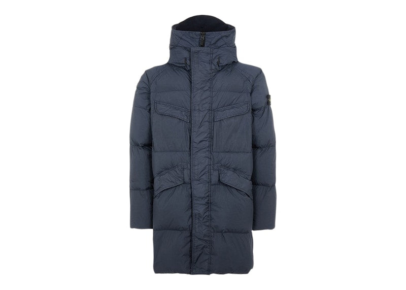 Stone Island 70123 Garment Dyed Crinkle Reps NY Down-TC Coat Blue
