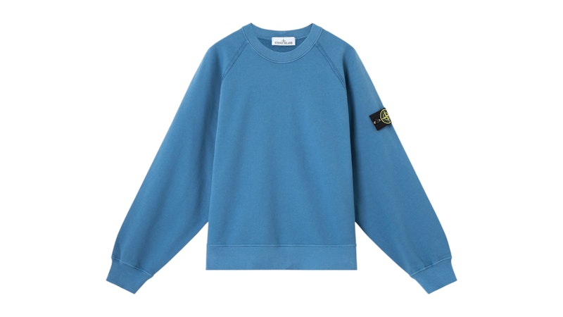 Stone Island Brushed Organic Cotton Fleece 6100022 Sweatshirt Steel Blue