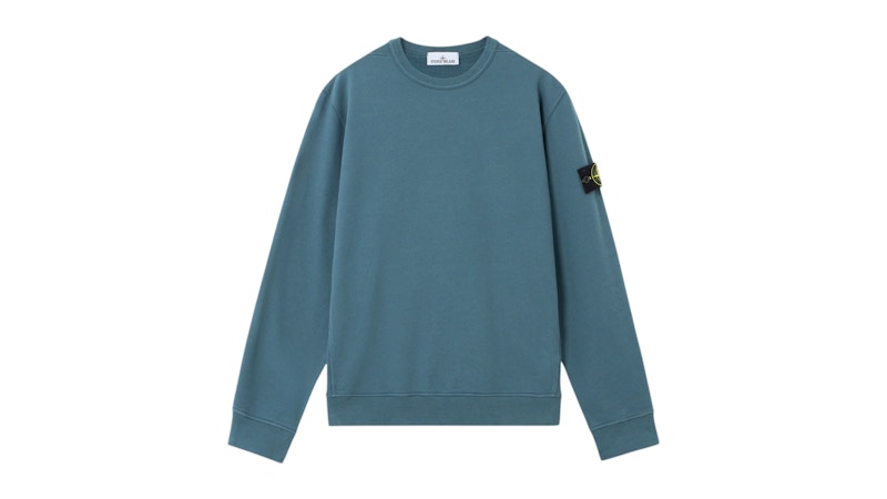 Stone Island Brushed Organic Cotton Fleece 6100028 Sweatshirt Dark Teal Green