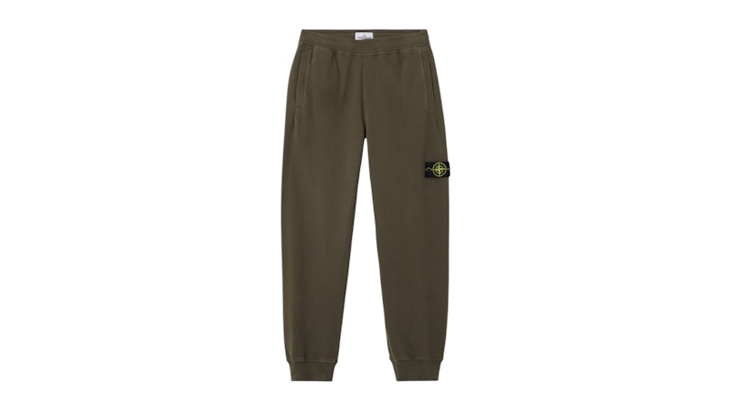 Stone Island Brushed Organic Cotton Fleece 6200012 Sweatpant Military Green