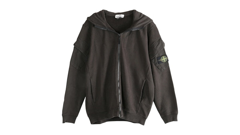 Stone Island Casual Hooded Zip Up Hoodie Sweater Lead Grey