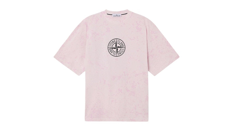 Stone Island Combed Organic Cotton Jersey Paintball Treatment 2100021 T-shirt Pink