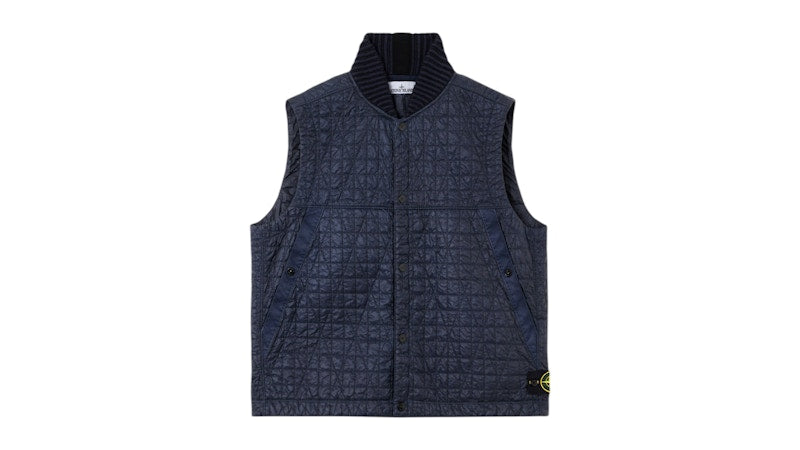 Stone Island Crinkle Reps Ny Quilted-TC Recycled Nylon G100005 Vest Ink Blue