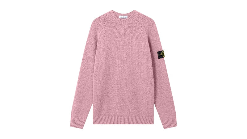 Stone Island Fancy Yarn Mouline Wool 5100050 Sweater Pink Melange