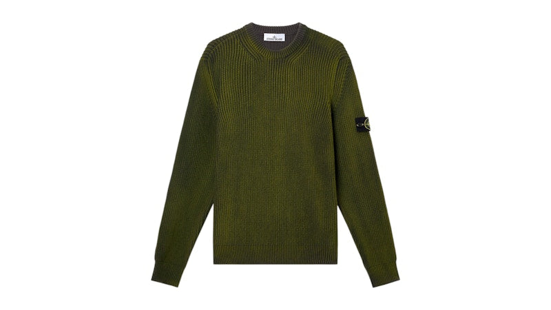 Stone Island FishermanS Rib Organic Cotton Two-Colour Spray 5100016 Sweater Fern