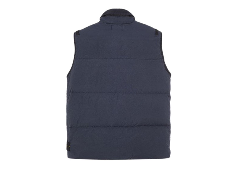 Stone Island G0123 Garment Dyed Crinkle Reps R-NY Down Gilet Blue
