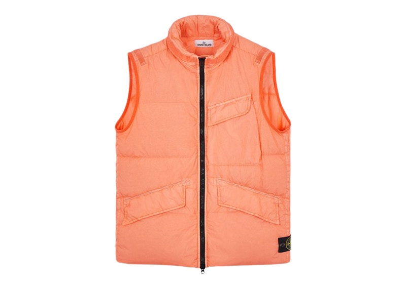 Stone Island G0123 Garment Dyed Crinkle Reps R-NY Down Gilet Peach