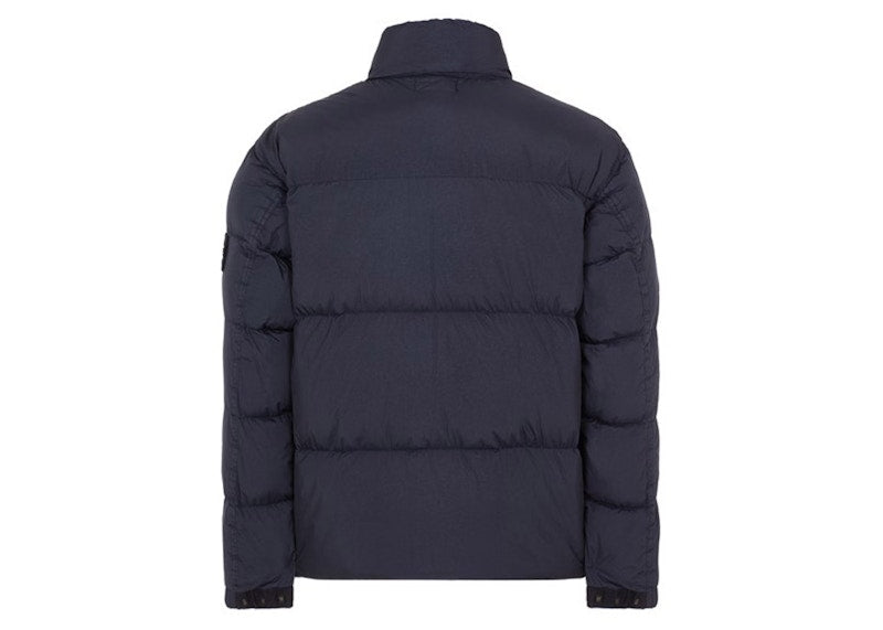 Stone Island Garment Dyed 40623 Crinkle Reps Recycled Nylon Jacket Blue