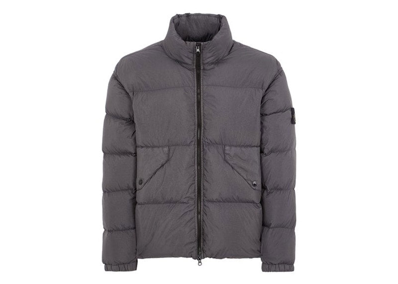 Stone Island Garment Dyed 40623 Crinkle Reps Recycled Nylon Jacket Lead