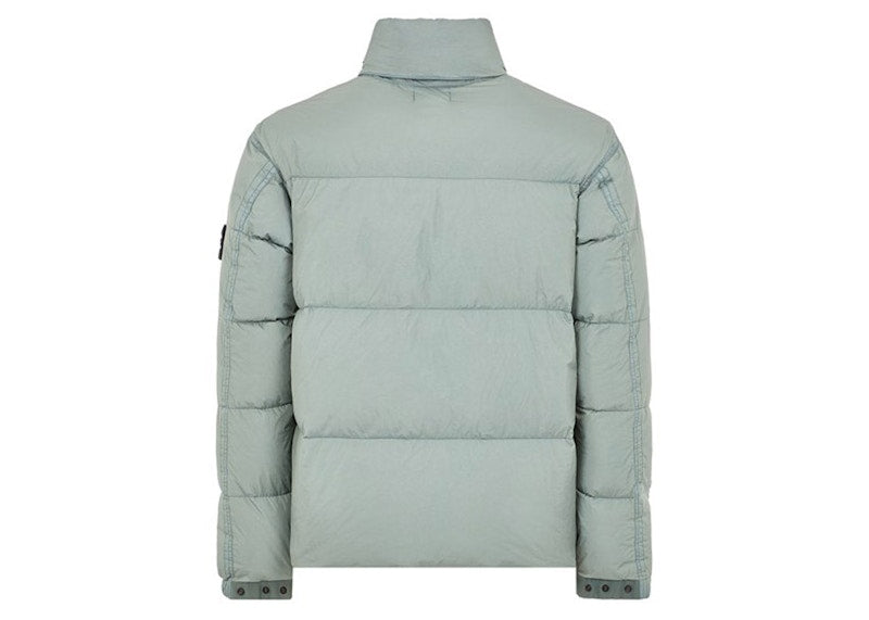 Stone Island Garment Dyed 40623 Crinkle Reps Recycled Nylon Jacket Sage Green