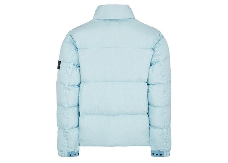 Stone Island Garment Dyed 40623 Crinkle Reps Recycled Nylon Jacket Sky Blue