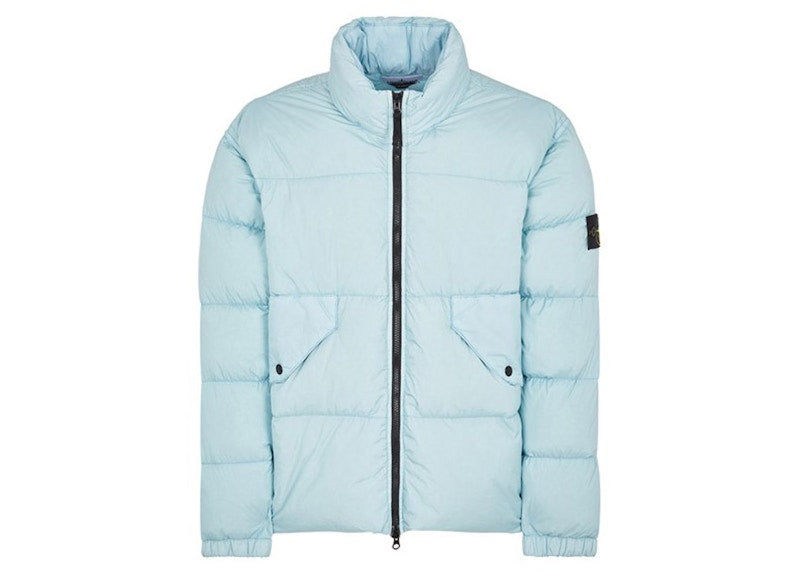 Stone Island Garment Dyed 40623 Crinkle Reps Recycled Nylon Jacket Sky Blue