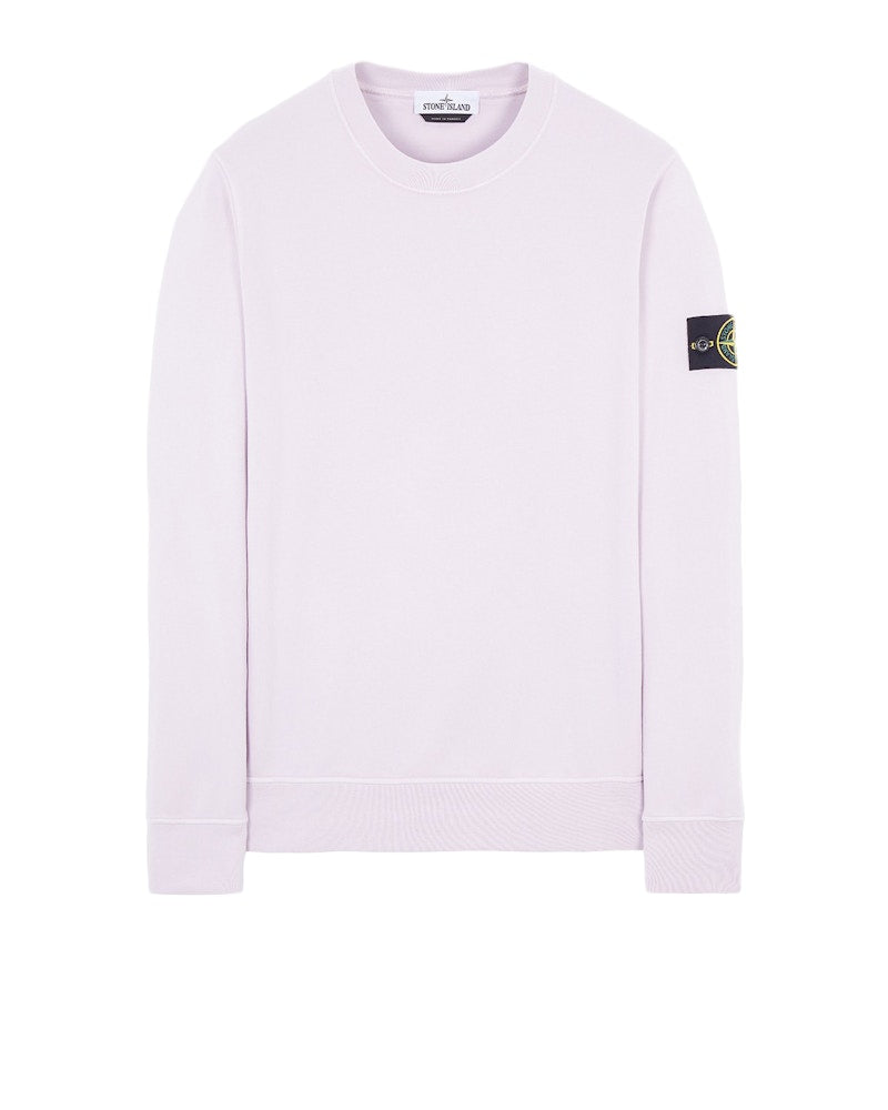 Stone Island Garment Dyed Cotton Fleece Crewneck Onion Pink