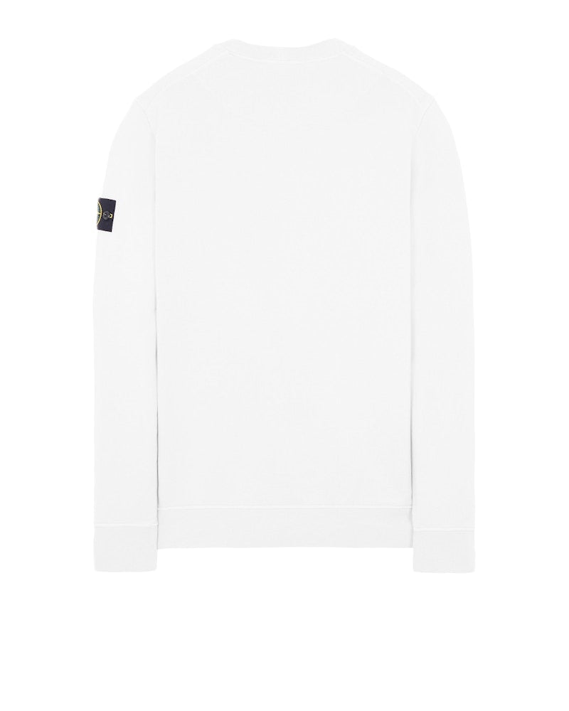 Stone Island Garment Dyed Cotton Fleece Crewneck White