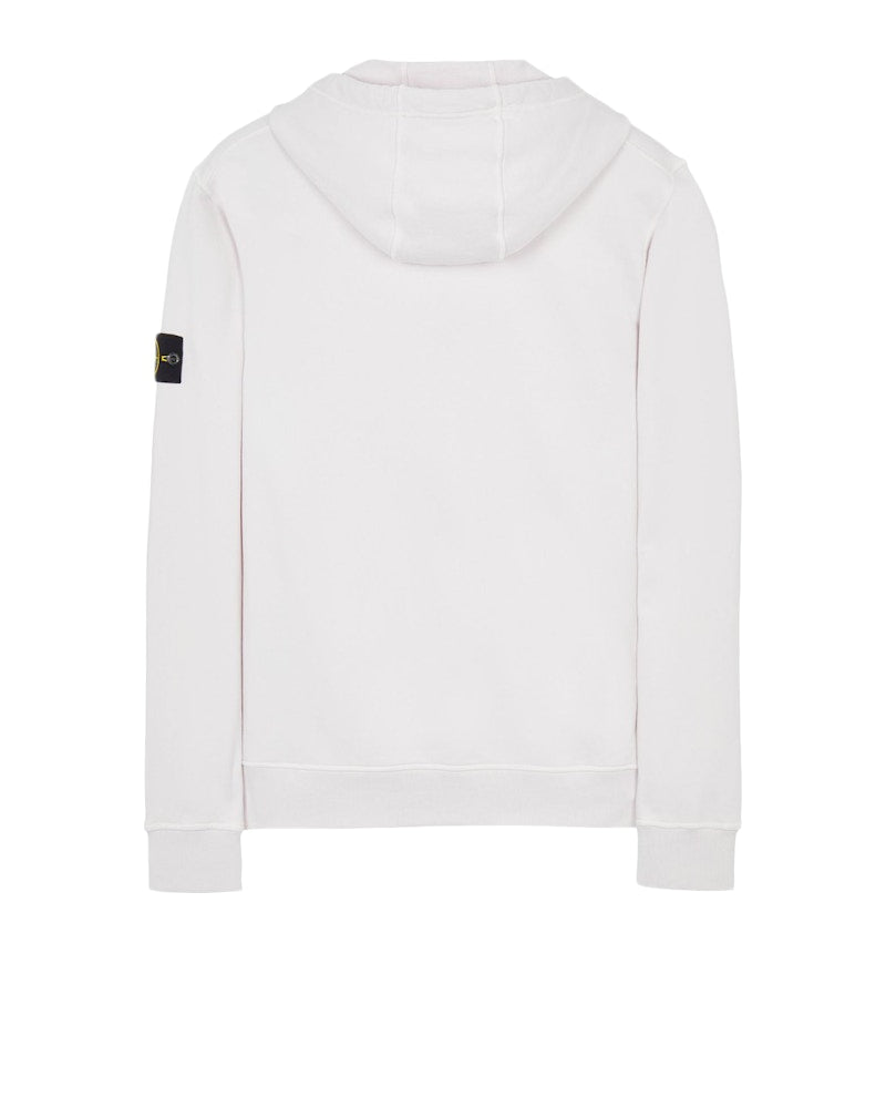 Stone Island Garment Dyed Cotton Fleece Hoodie White