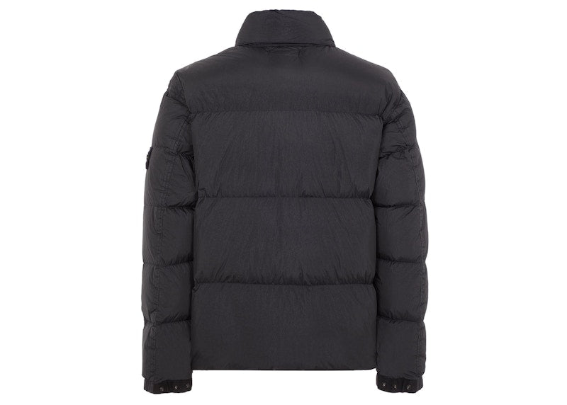 Stone Island Garment Dyed 40623 Crinkle Reps Recycled Nylon Jacket Black