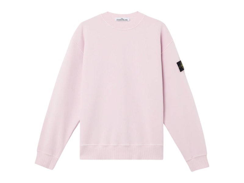 Stone Island Heavy Fleece 53% Organic Cotton Crewneck Pink