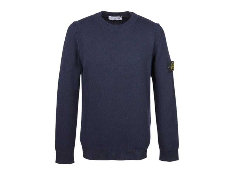 Stone Island Lambswool Crewneck Sweater Navy