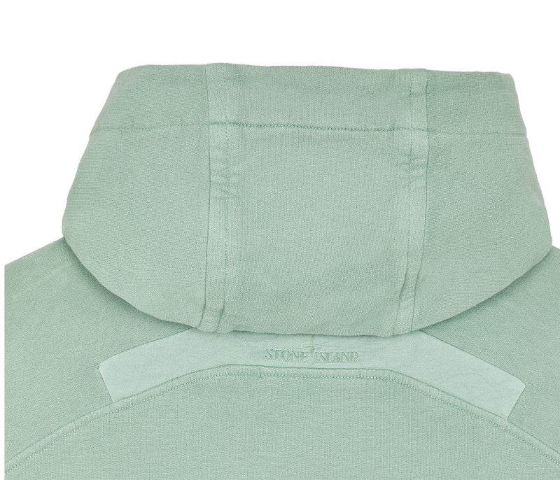 Stone Island Logo Appliqued Hoodie Sage Green