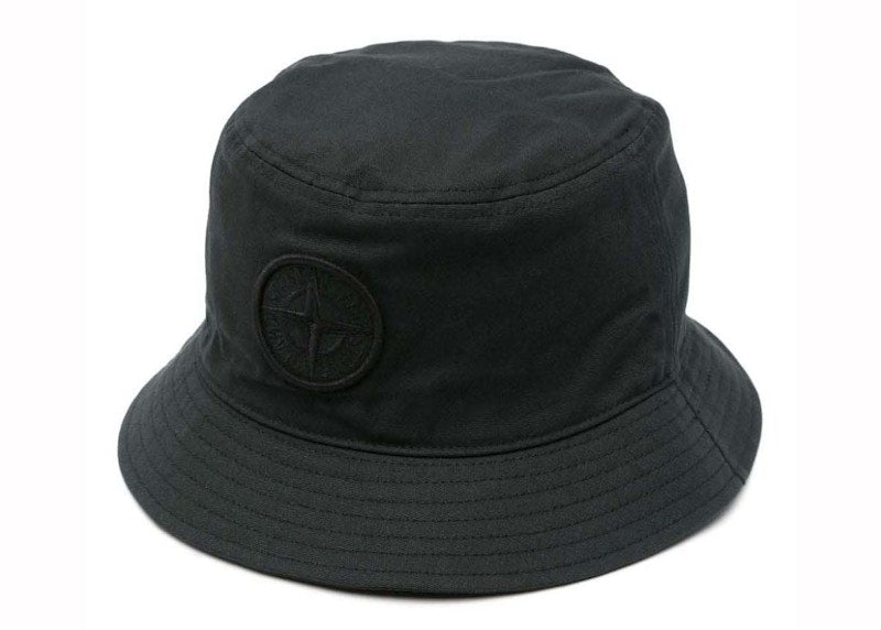 Stone Island Logo Print Fisherman Hat Black
